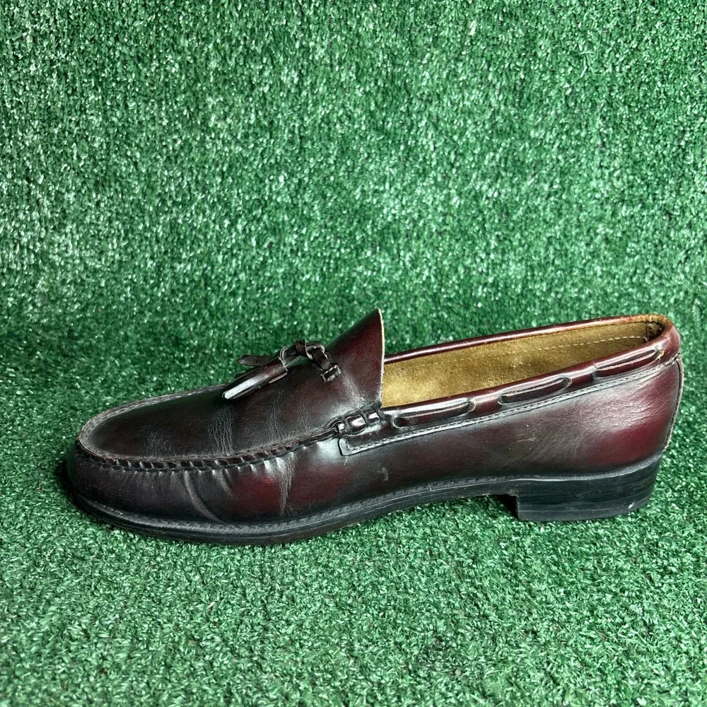 G.H. Bass & Co. Weejuns Tassel Leather Classic Preppy Loafers Burgundy Mens 12 D